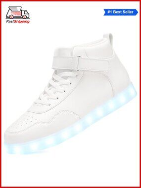 ✨ APTESOL Unisex Rechargeable LED Light Up High Top Sneakers Athletic Shoes